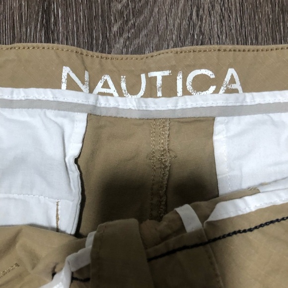 Nautica Men's Size 42 Tan Khaki Stretch Cargo Shorts - Picture 5 of 8